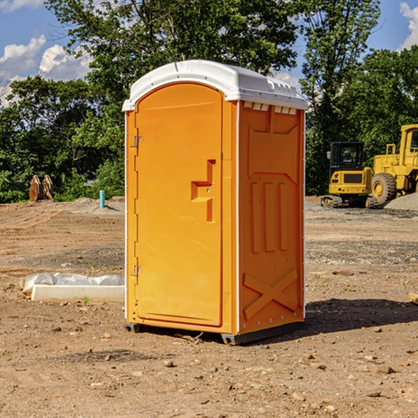 how often are the porta potties cleaned and serviced during a rental period in Mona